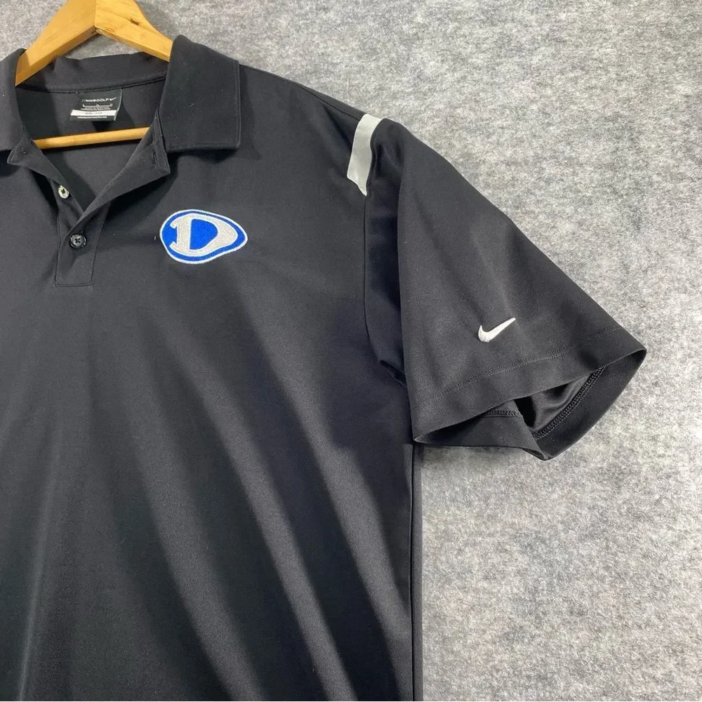 Nike Golf Mens Black/White Logo SS Performance Polo‎ Size LG - Picture 3 of 8